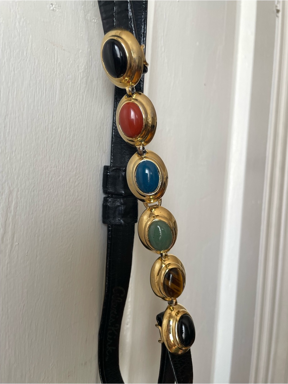 Vintage Alexis Kirk Leather Bejeweled Festival Stampede Belt